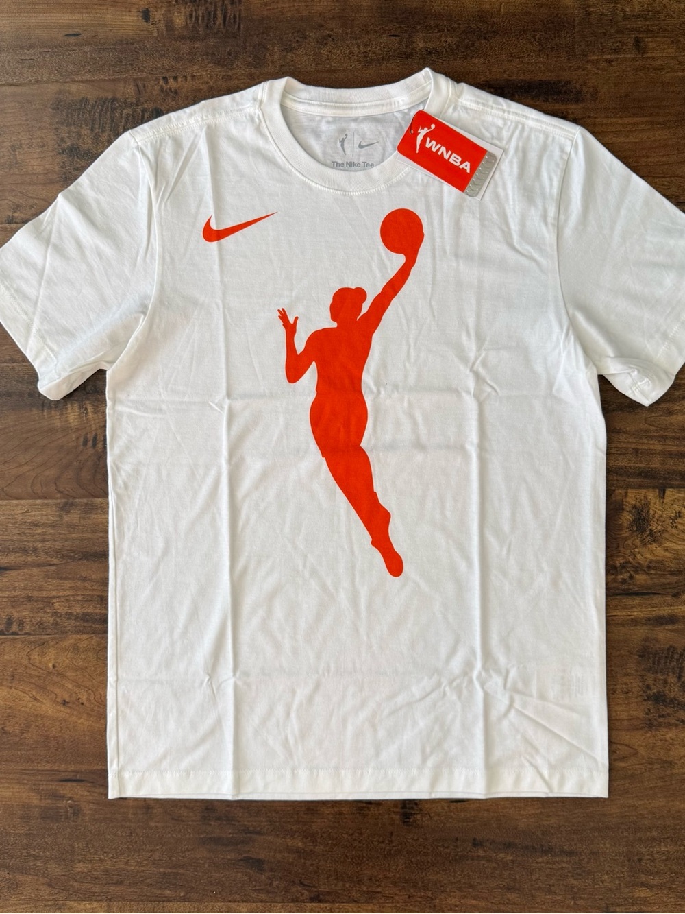 Nike WNBA Graphic T-Shirt The Nike Tee White/Orange Logo Unisex Adult M